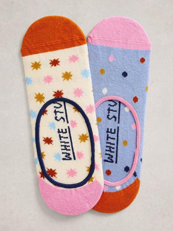 2PK Starburst No Show Socks