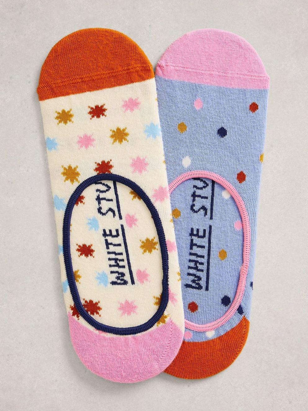 2PK Starburst No Show Socks