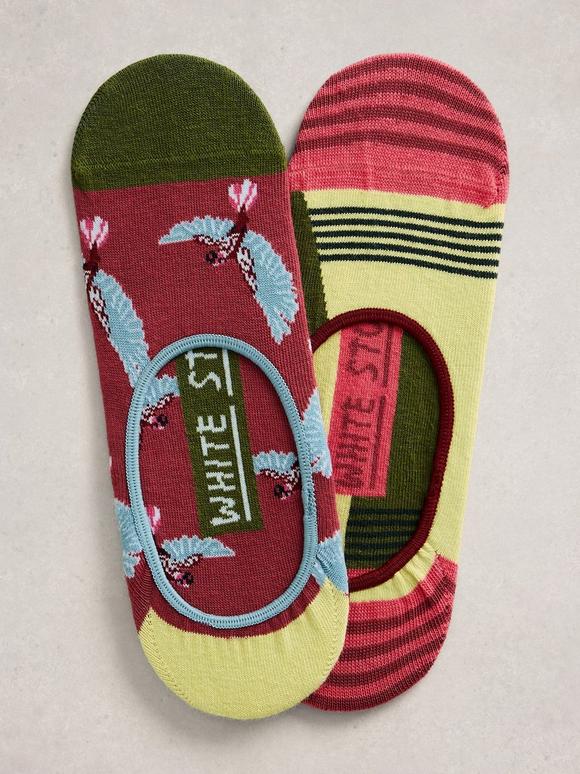 2PK Parrot No Show Socks