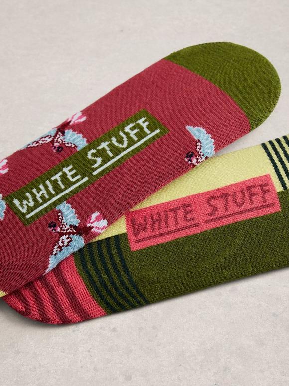 2PK Parrot No Show Socks