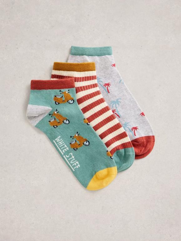3PK Palm Trainer Socks