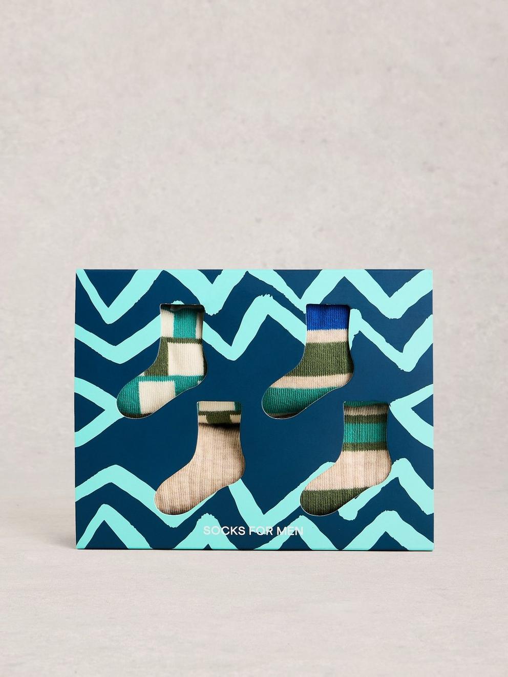 4PK Patterned Ankle Socks