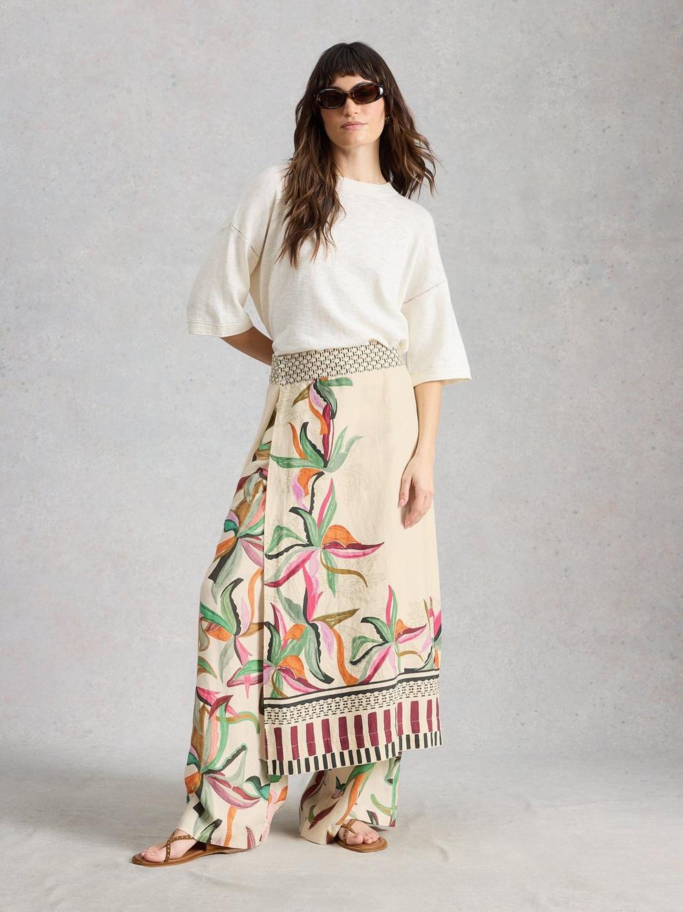 Alba Linen Blend Wrap Skirt