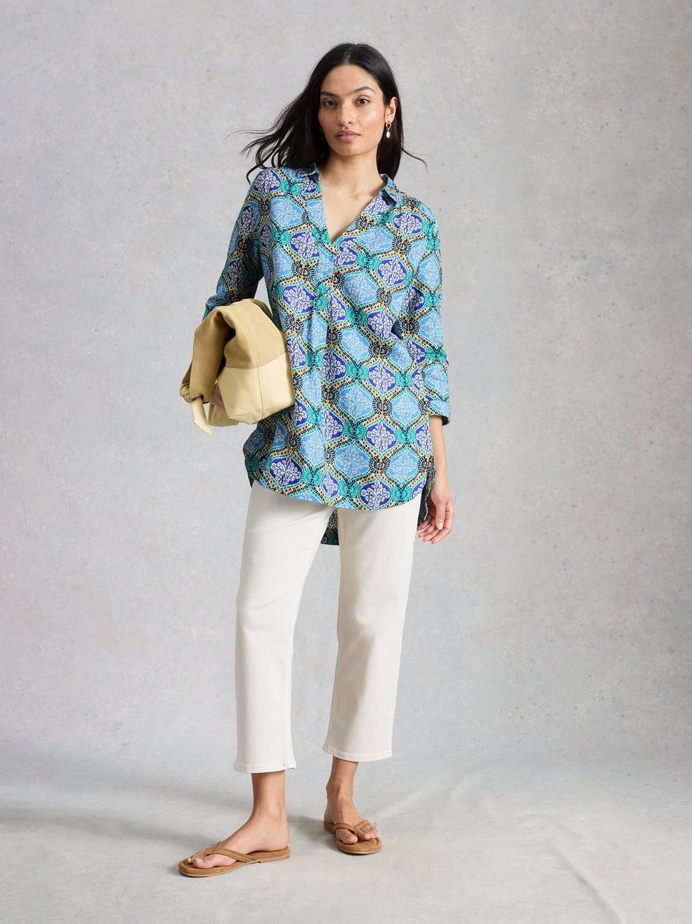 Bianca Linen Printed Tunic