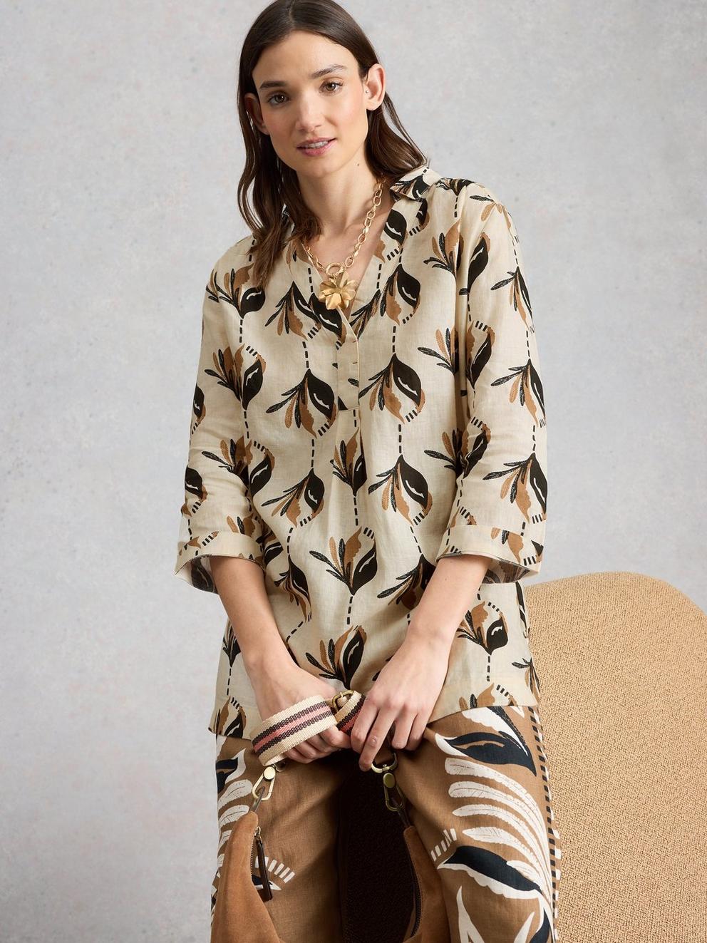 Bianca Linen Printed Tunic