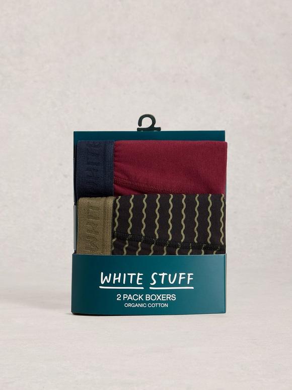 Hove 2pk Boxers Striped Plain