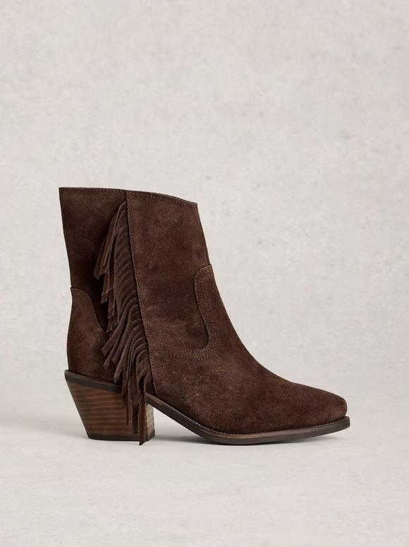 Cherry Fringe Ankle Boot