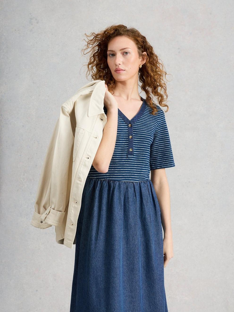 Shay Jersey Mix Midi Dress