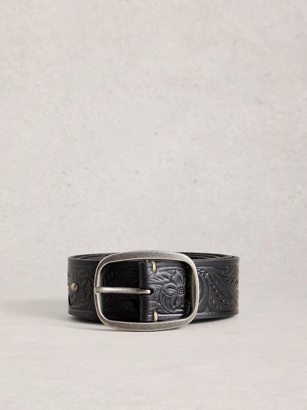 Punch Out Floral Buckle Belt