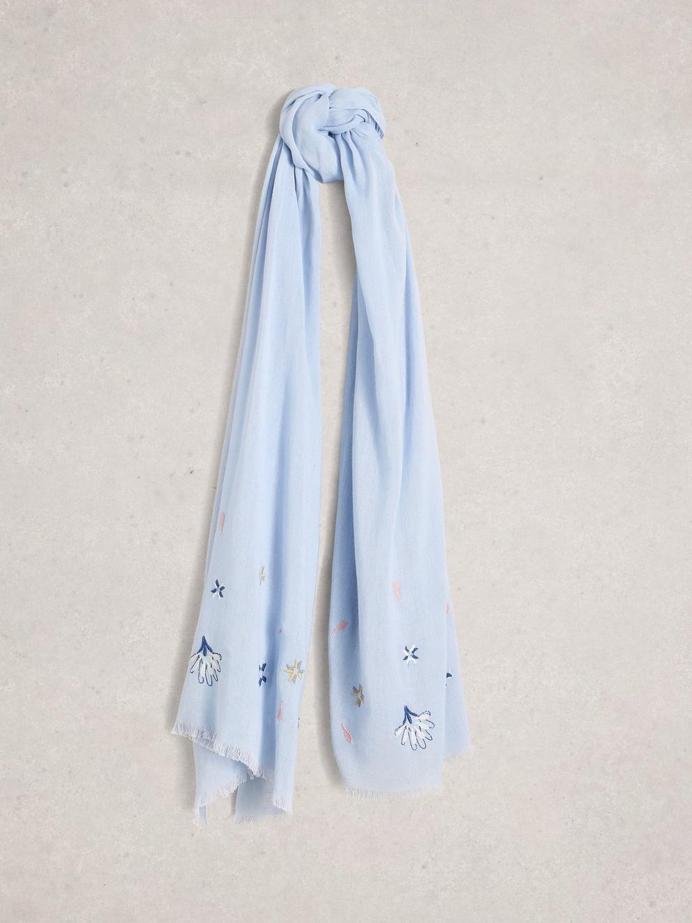 Embroidered Print Scarf