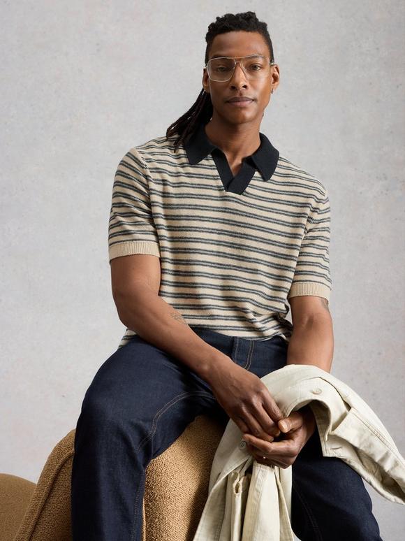 Thame Linen Blend Knitted Polo