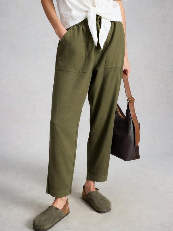 Elle Linen Blend Ankle Length Trouser