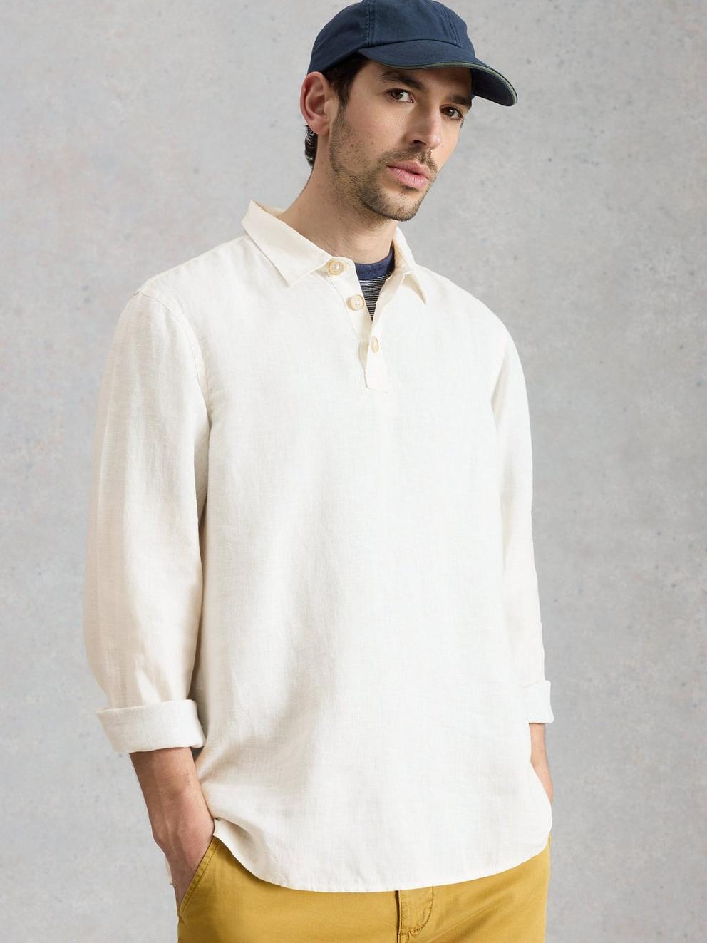 Carlton Linen Pop Over Shirt