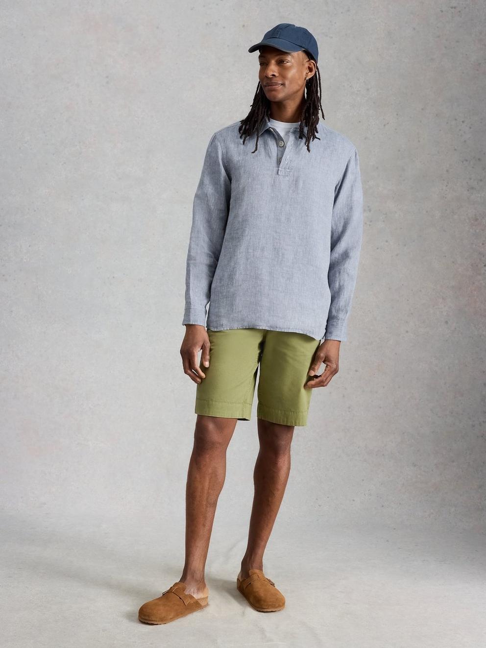 Carlton Linen Pop Over Shirt