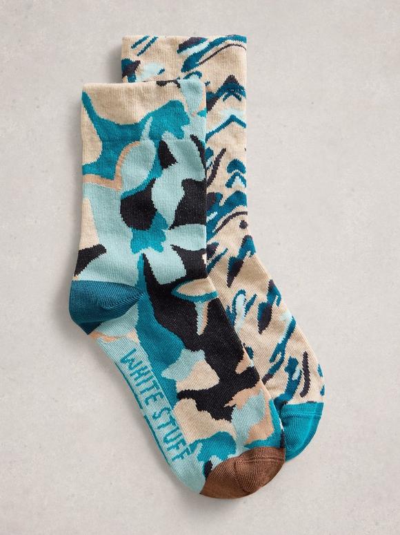 2 Pack Abstract Ankle Socks