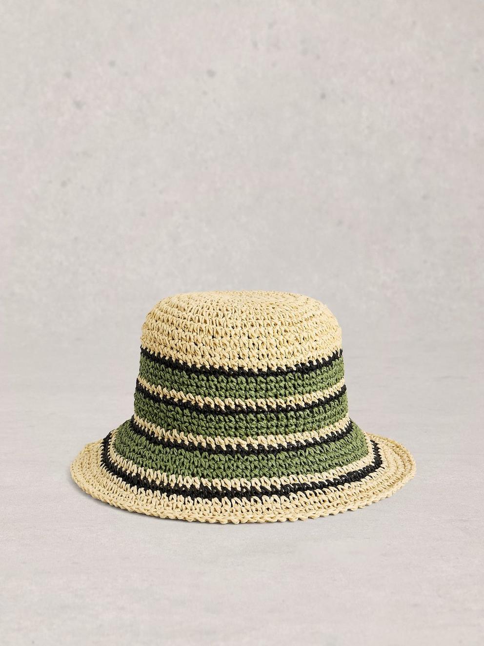 Crochet Stripe Bucket Hat