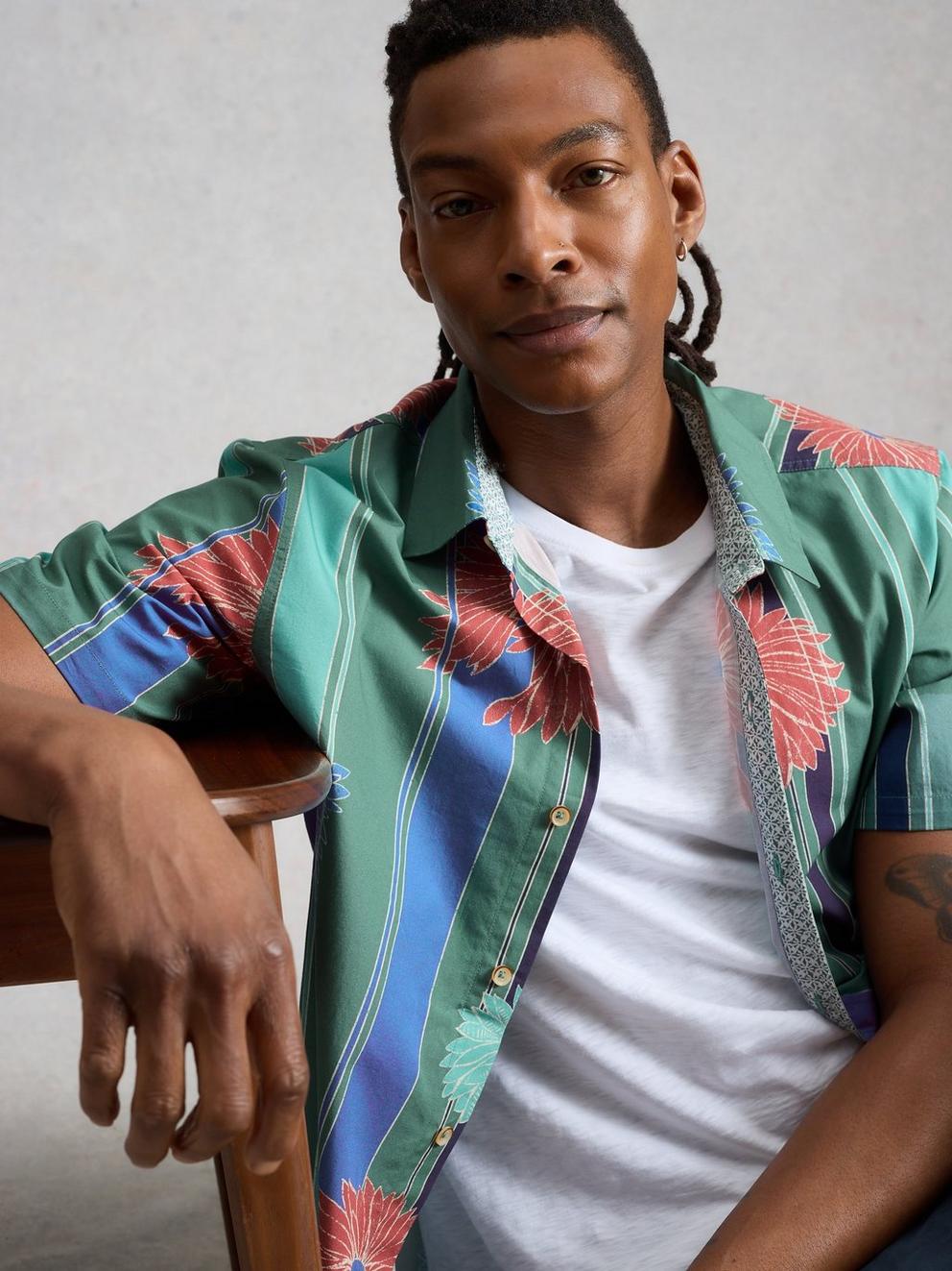 Finsbury SS Stripe Print Shirt