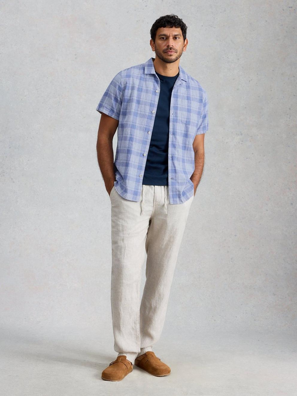 Hayle Linen Cotton Check Shirt