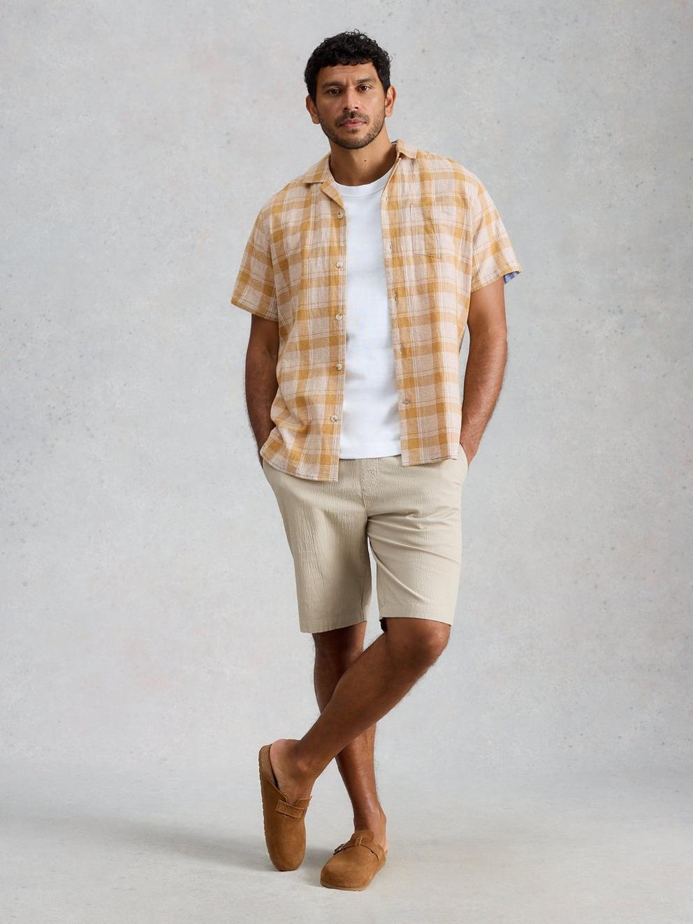 Hayle Linen Cotton Check Shirt