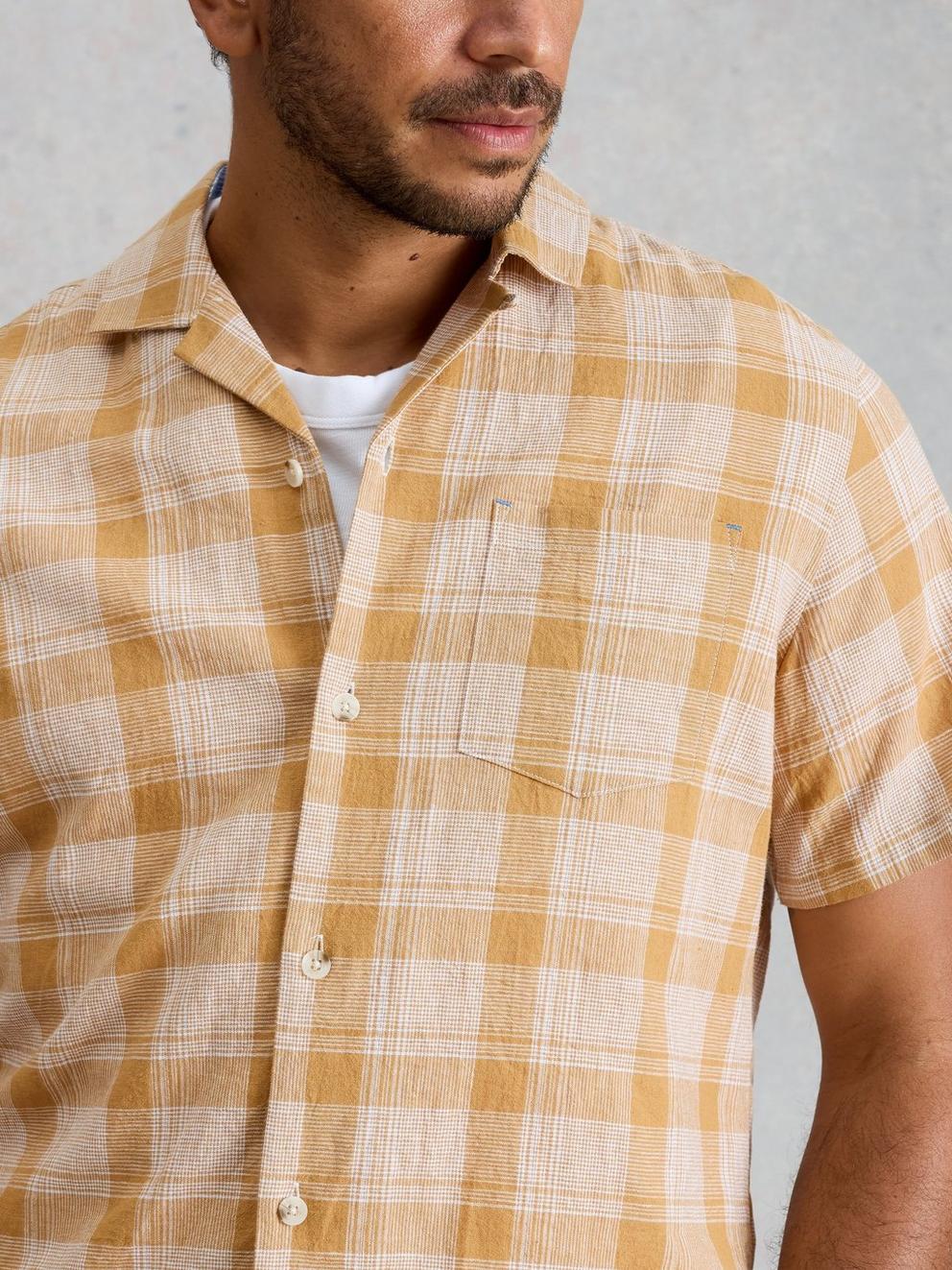 Hayle Linen Cotton Check Shirt