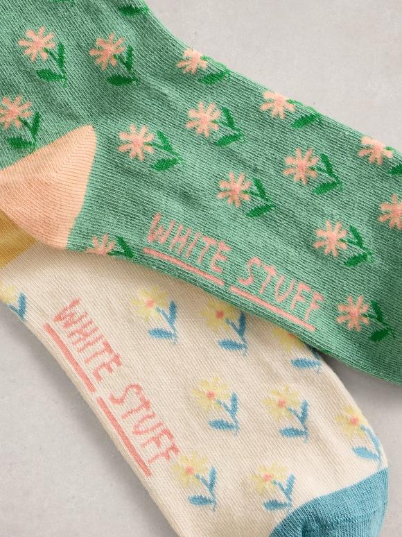 2 Pack Flower Ankle Socks