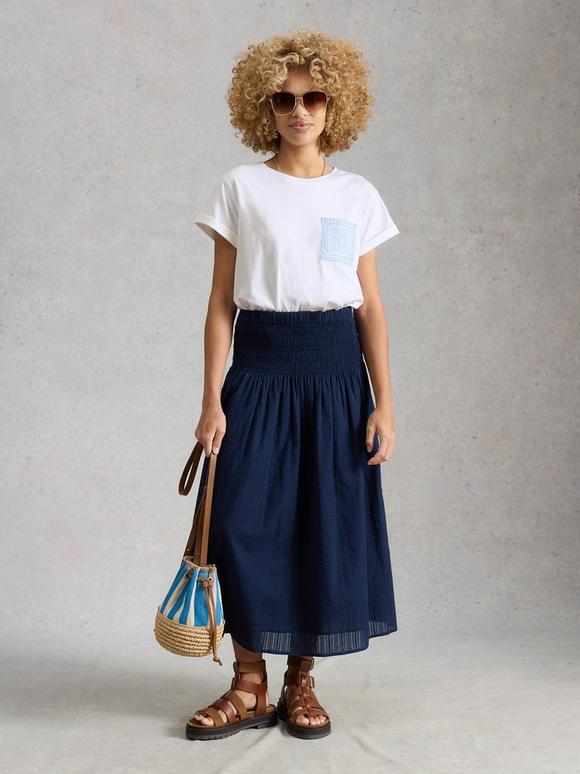 GINA EMBROIDERED POCKET TEE