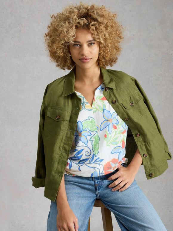 NELLY PRINT NOTCH NECK TEE