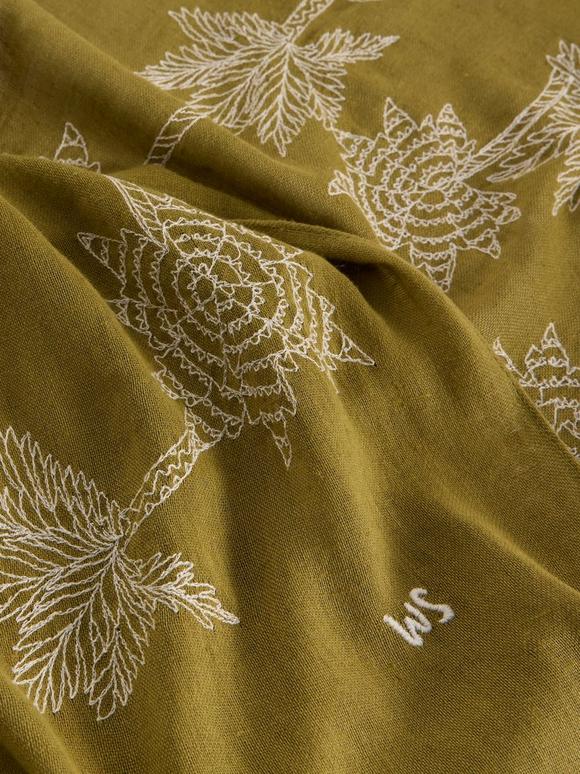 Embroidered Plain Scarf