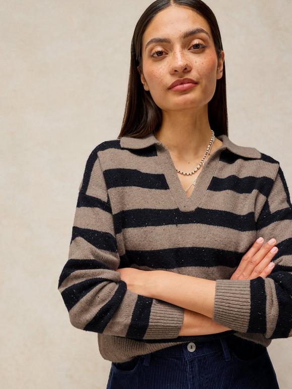 IZZY STRIPED COLLAR JUMPER