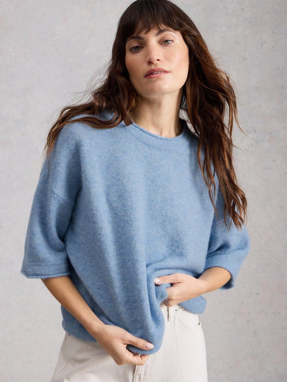 KATE CREW NECK KNITTED TEE