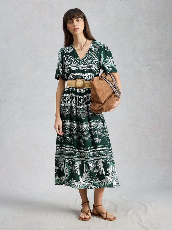 Lucy Printed Midi Dress