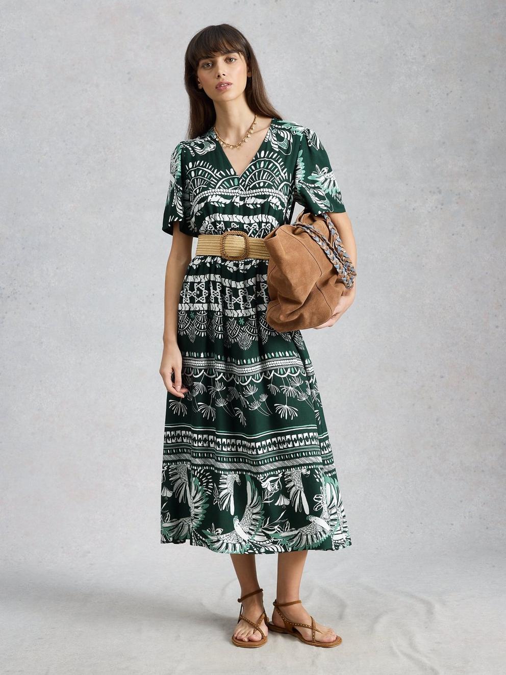 Lucy Printed Midi Dress