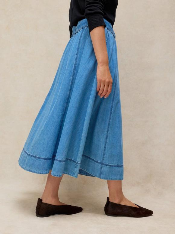 KRYSTIN DENIM MIDI SKIRT
