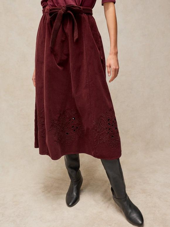 ANNIKA CORD MIDI SKIRT