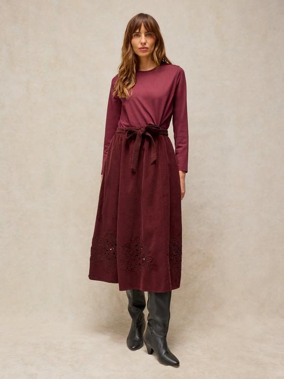 ANNIKA CORD MIDI SKIRT