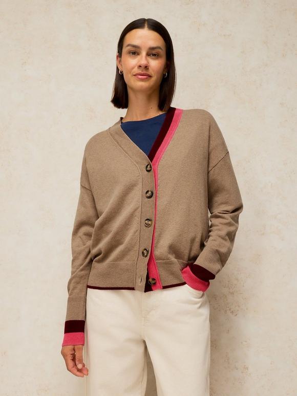 KATIE WOOL VEE NECK CARDIGAN