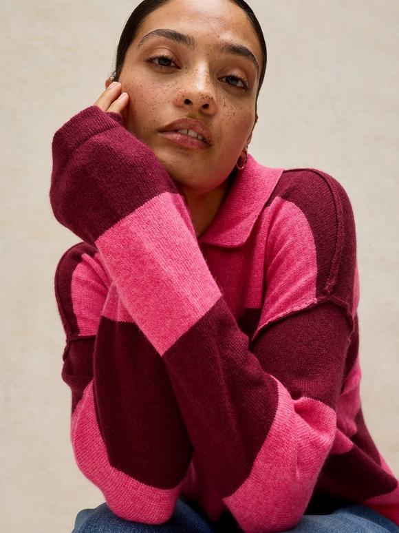 CAMILLA STRIPE COLLAR JUMPER