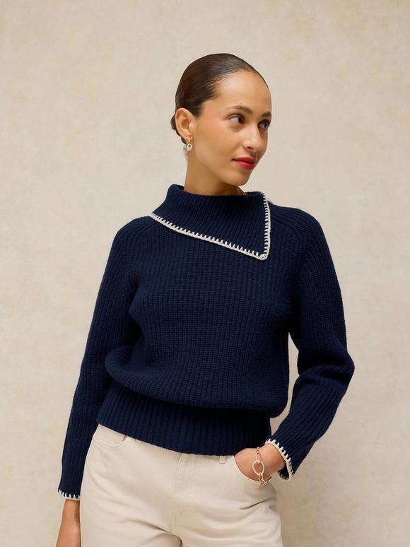 WHIP STITCH COLLAR JUMPER