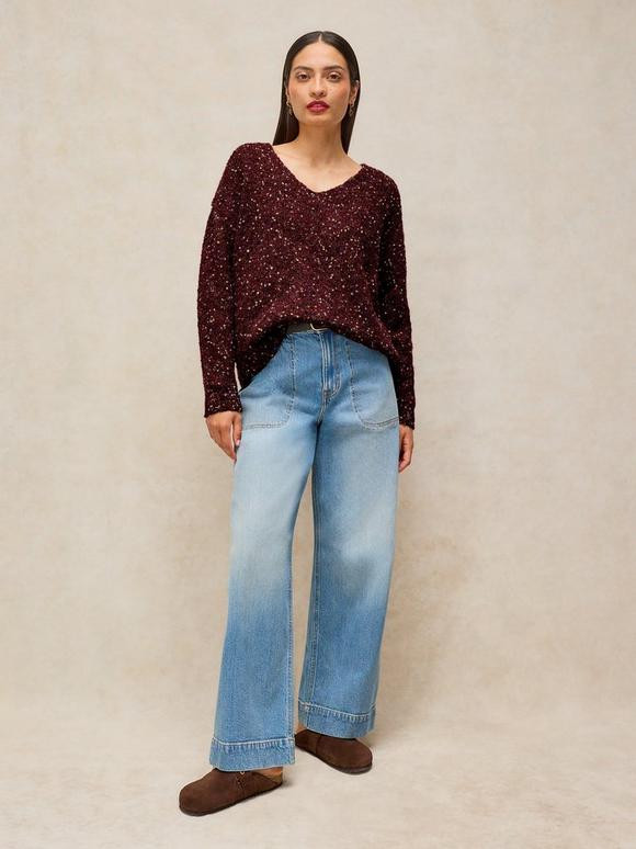 TEXTURE V NECK JUMPER