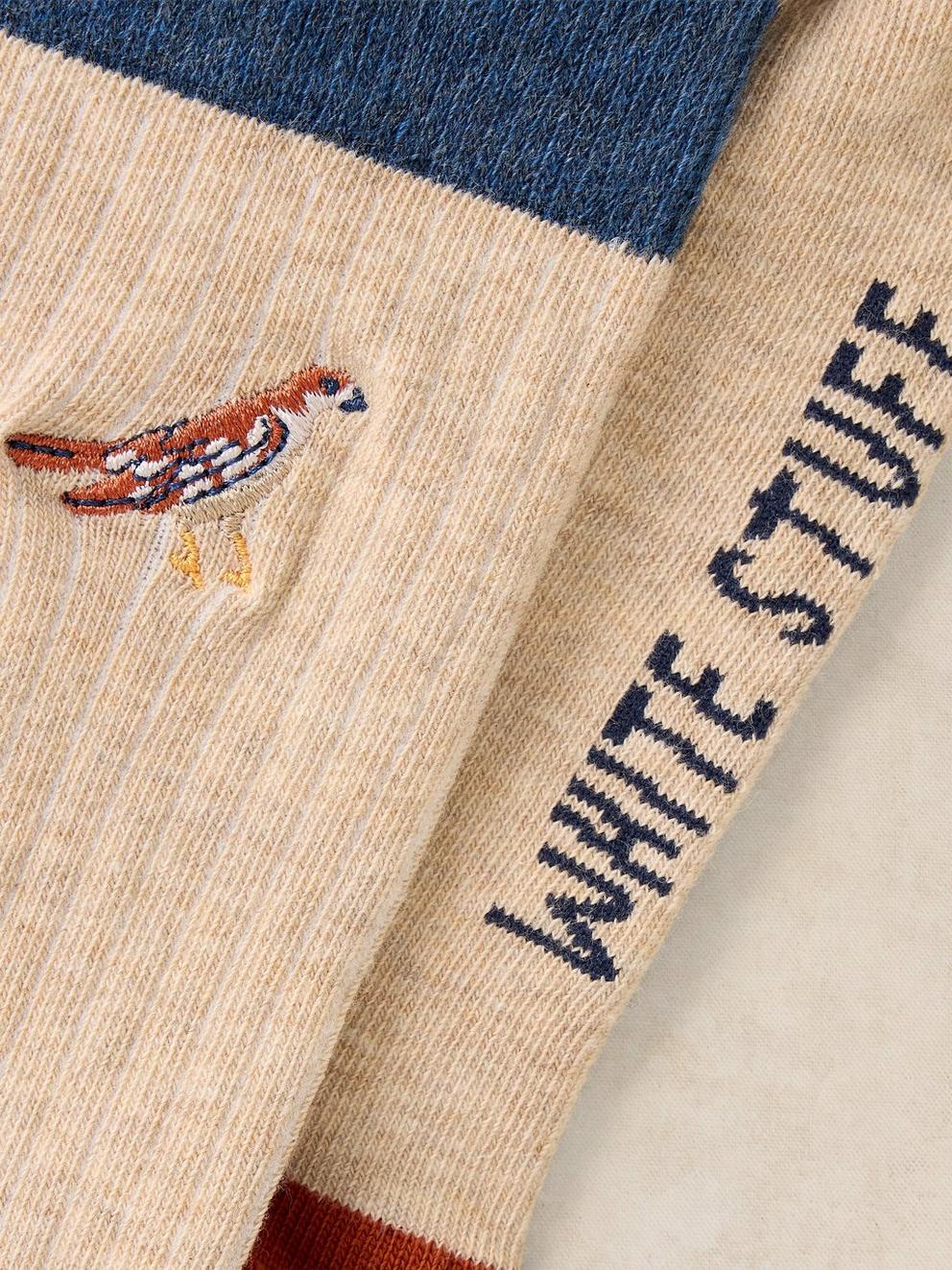 BIRD EMBROIDERY ANKLE SOCK