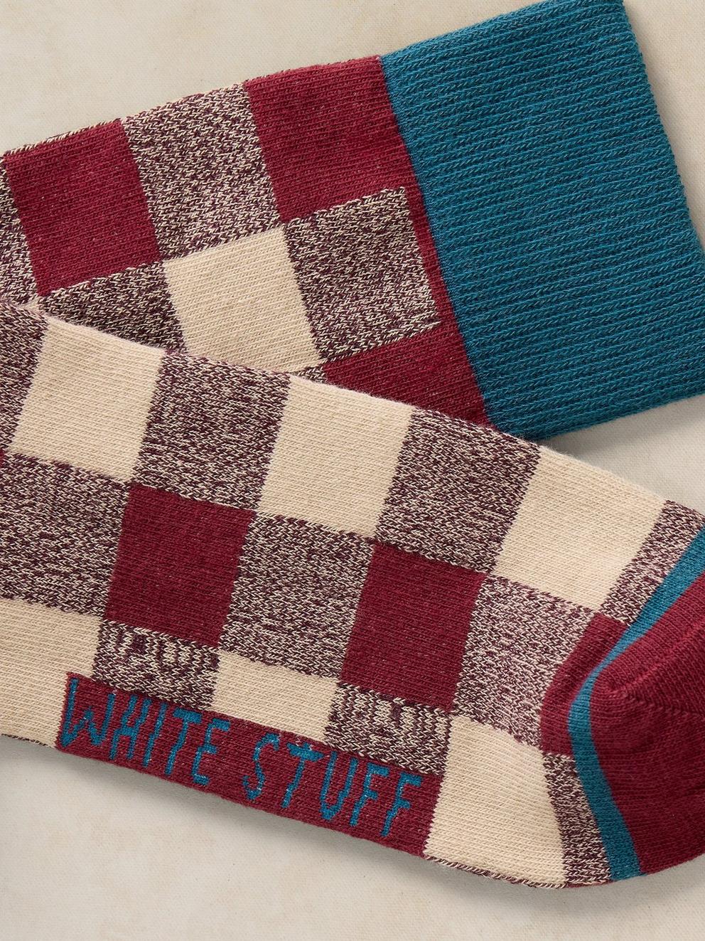GINGHAM TEXTURE ANKLE SOCK