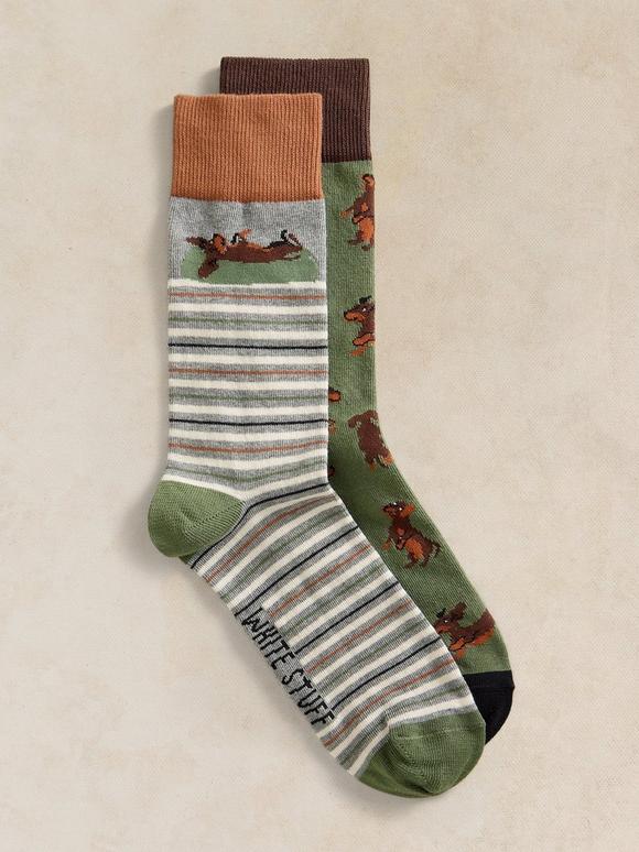 2PK SAUSAGE DOG ANKLE SOCK