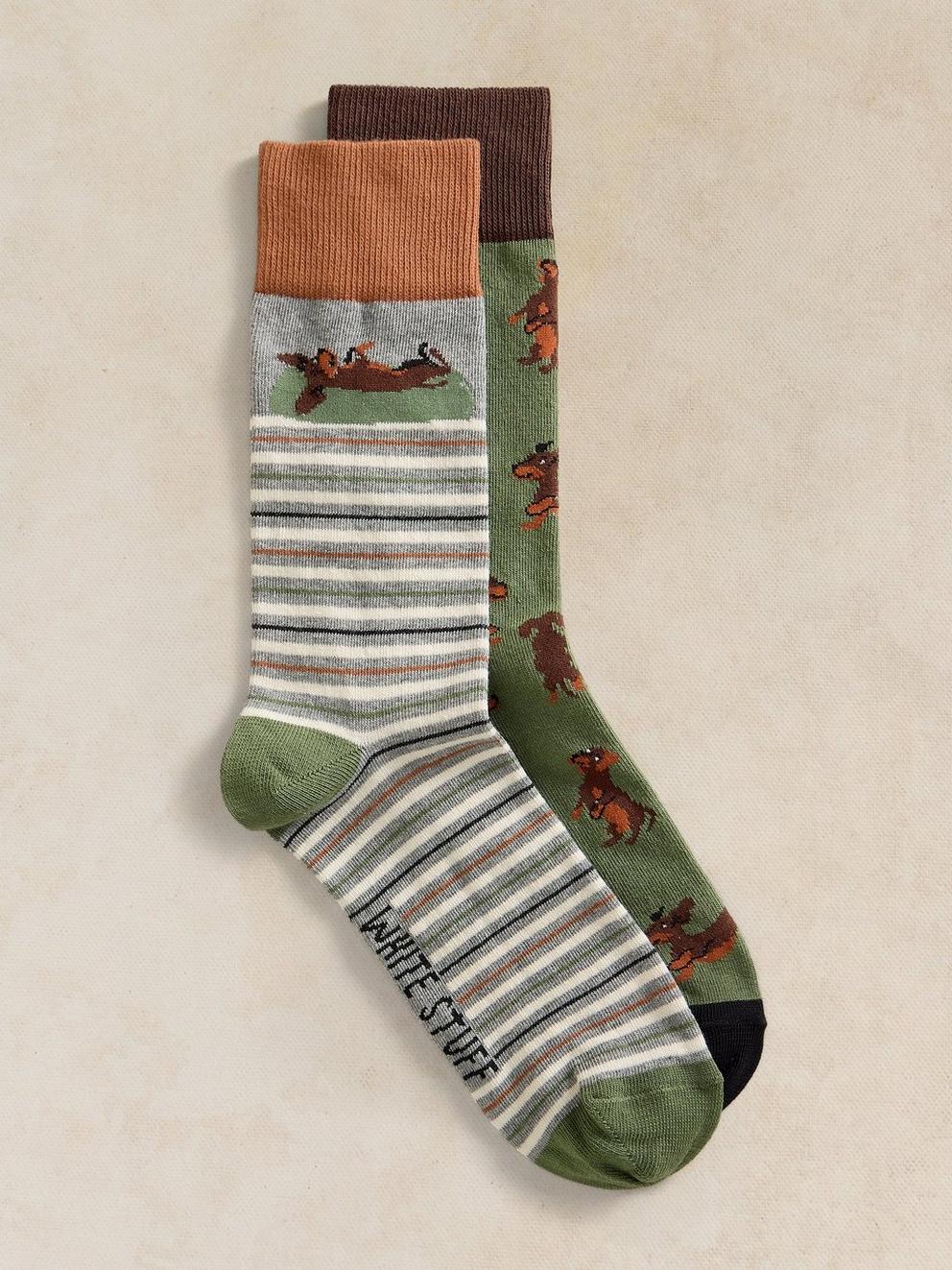 2PK SAUSAGE DOG ANKLE SOCK