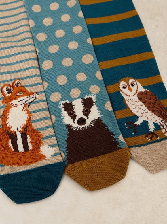 3PK WOODLAND ANKLE SOCKS