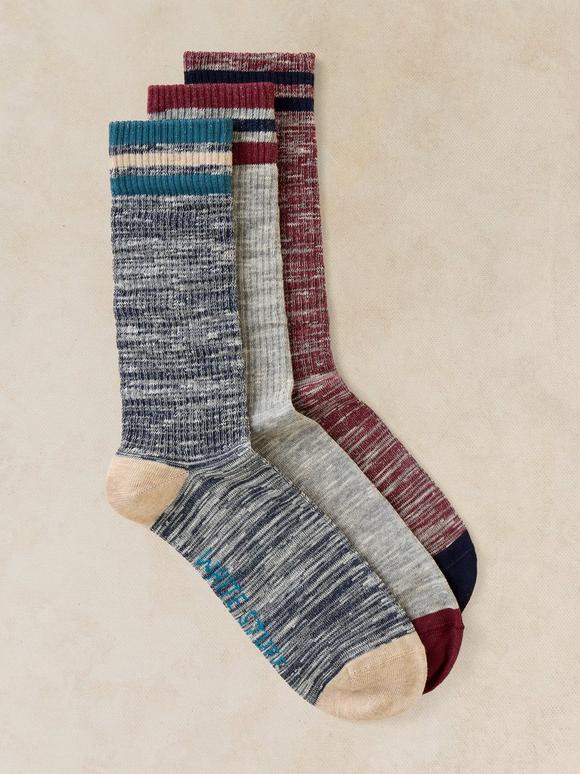 3PK SPORT RIB ANKLE SOCKS