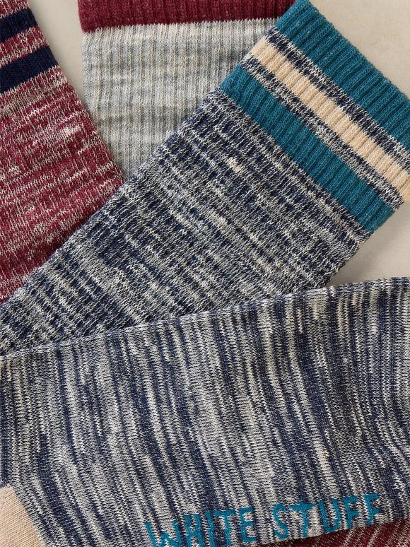 3PK SPORT RIB ANKLE SOCKS