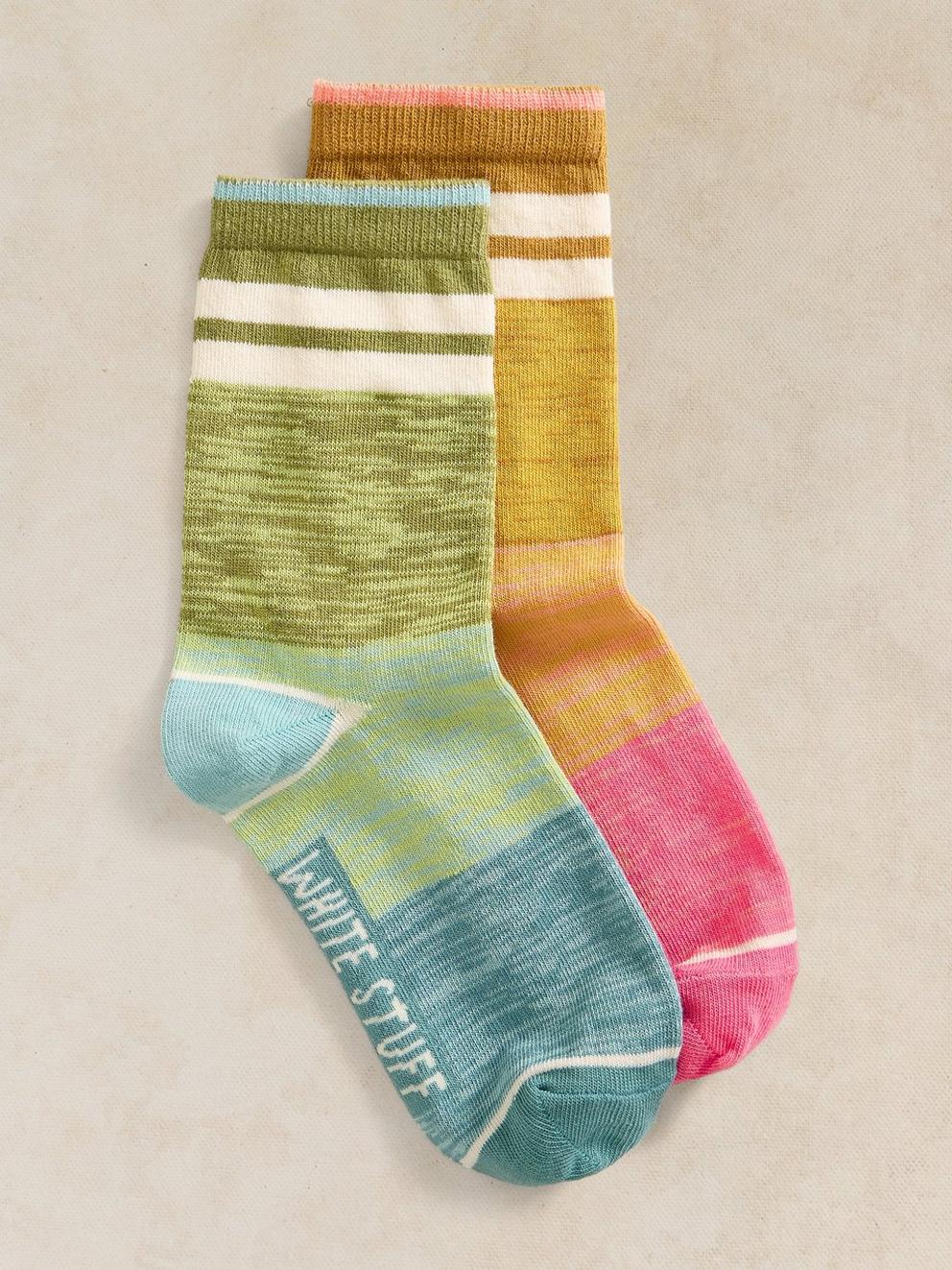 2PK SPORT GRADIENT ANKLE SOCK