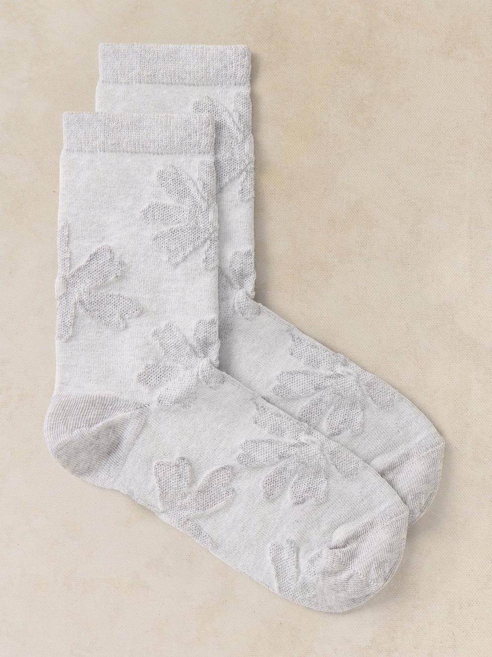 FLORAL TEXTURE ANKLE SOCK