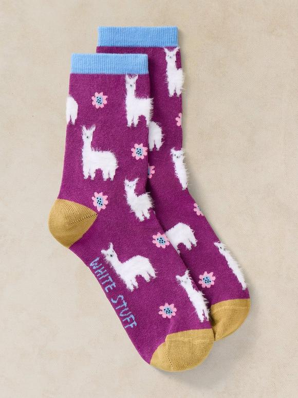 FLUFFY LLAMA ANKLE SOCK