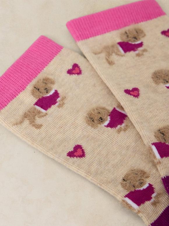 FLUFFY SAUSAGE DOG ANKLE SOCK